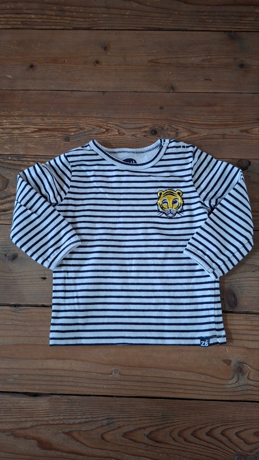 shirt gestreept met tijger maat 56, Ophalen of Verzenden, Zo goed als nieuw, Jongetje, Shirtje of Longsleeve