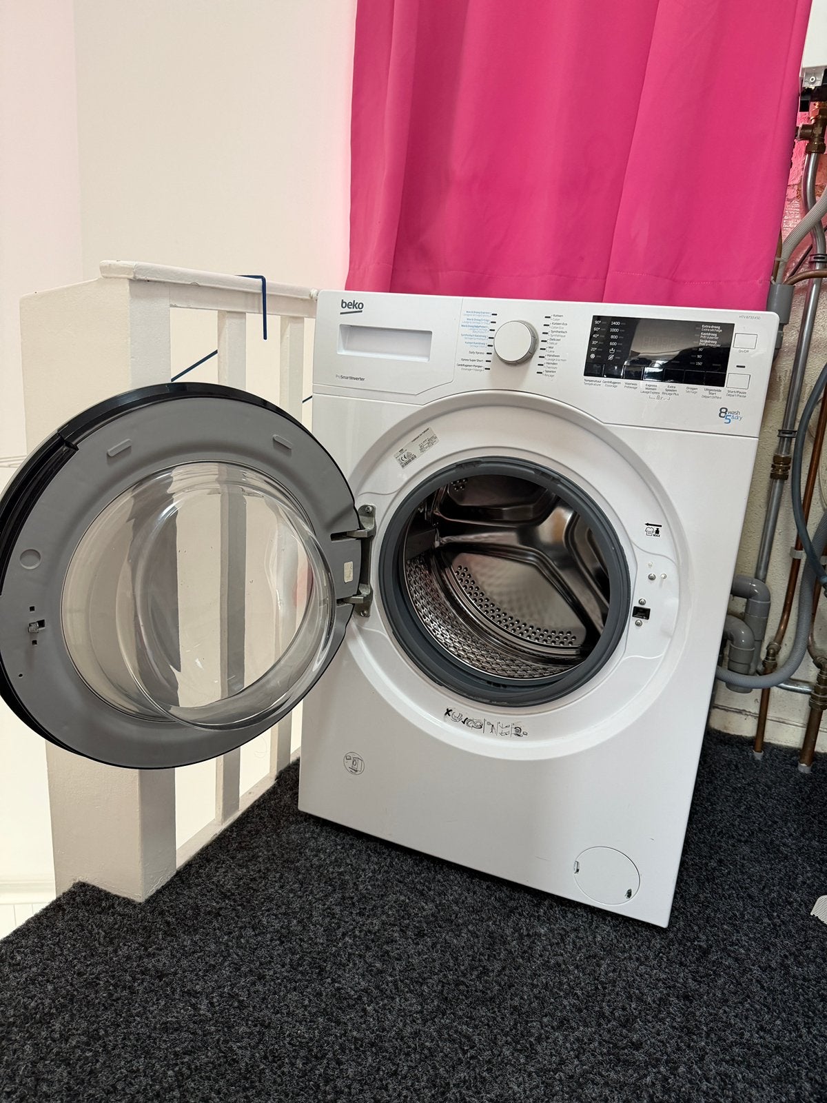 Beko HTV8733XS0 Was-droogcombinatie 8kg / 5kg – 1400 RPM, Witgoed en Apparatuur, Ophalen, Zo goed als nieuw, 85 tot 90 cm, 1200 tot 1600 toeren