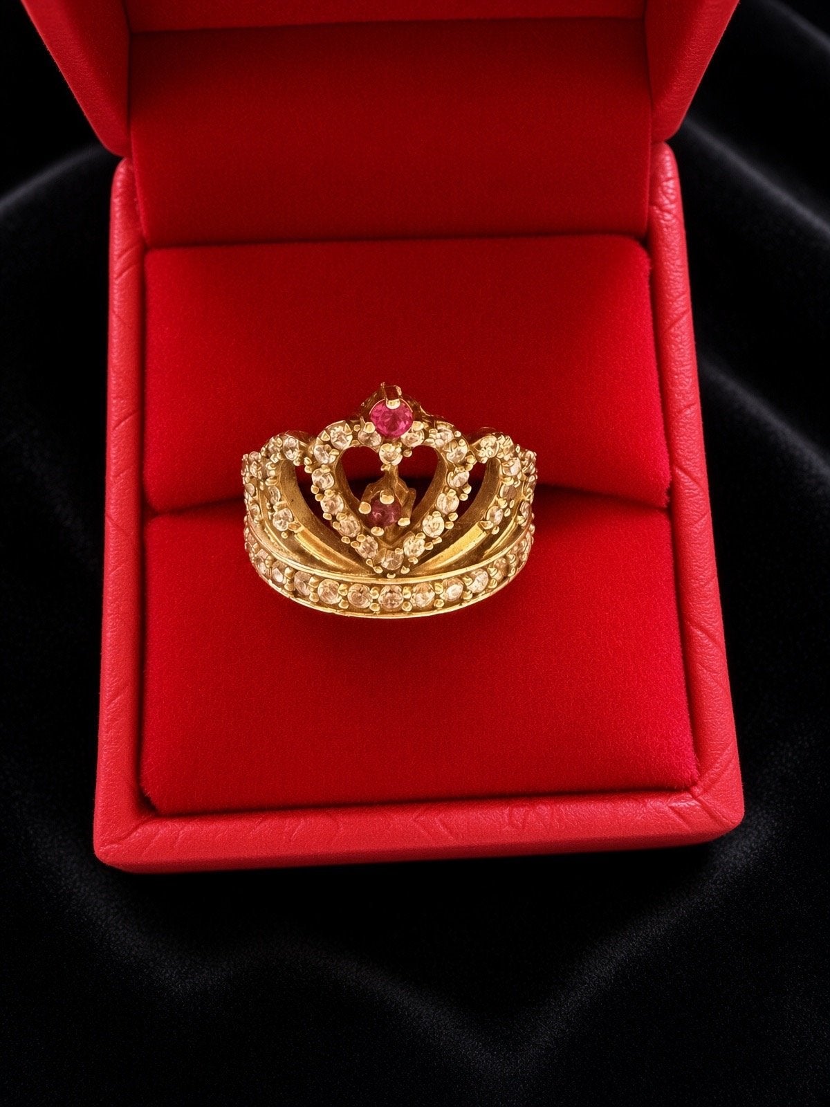 Prinsessen Kroon Ring met Synthetische Zirkonen, Overige materialen, Nieuw, Ophalen of Verzenden, 17 tot 18