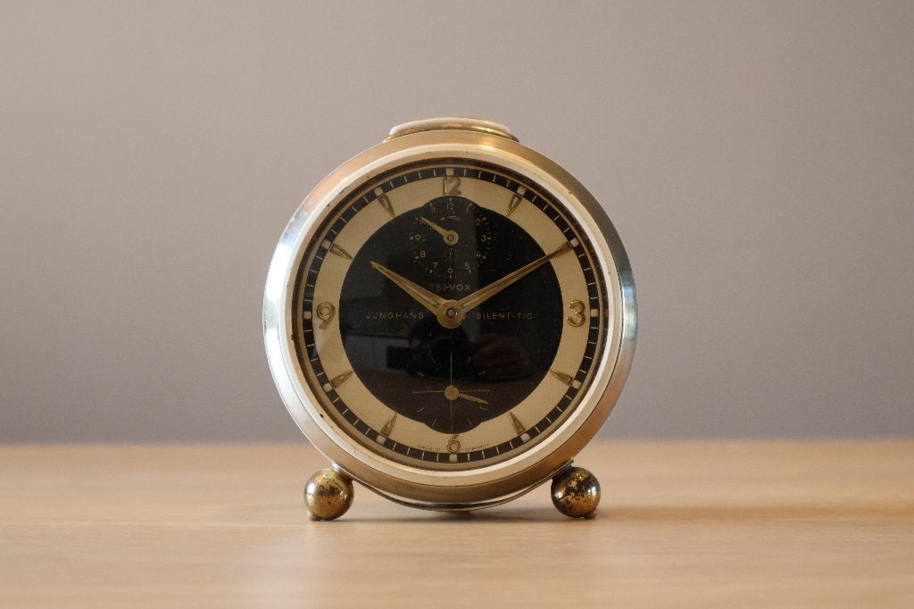 Junghans Tri-Vox Silent-Tic vintage wekker, Ophalen of Verzenden, Gebruikt, Analoog