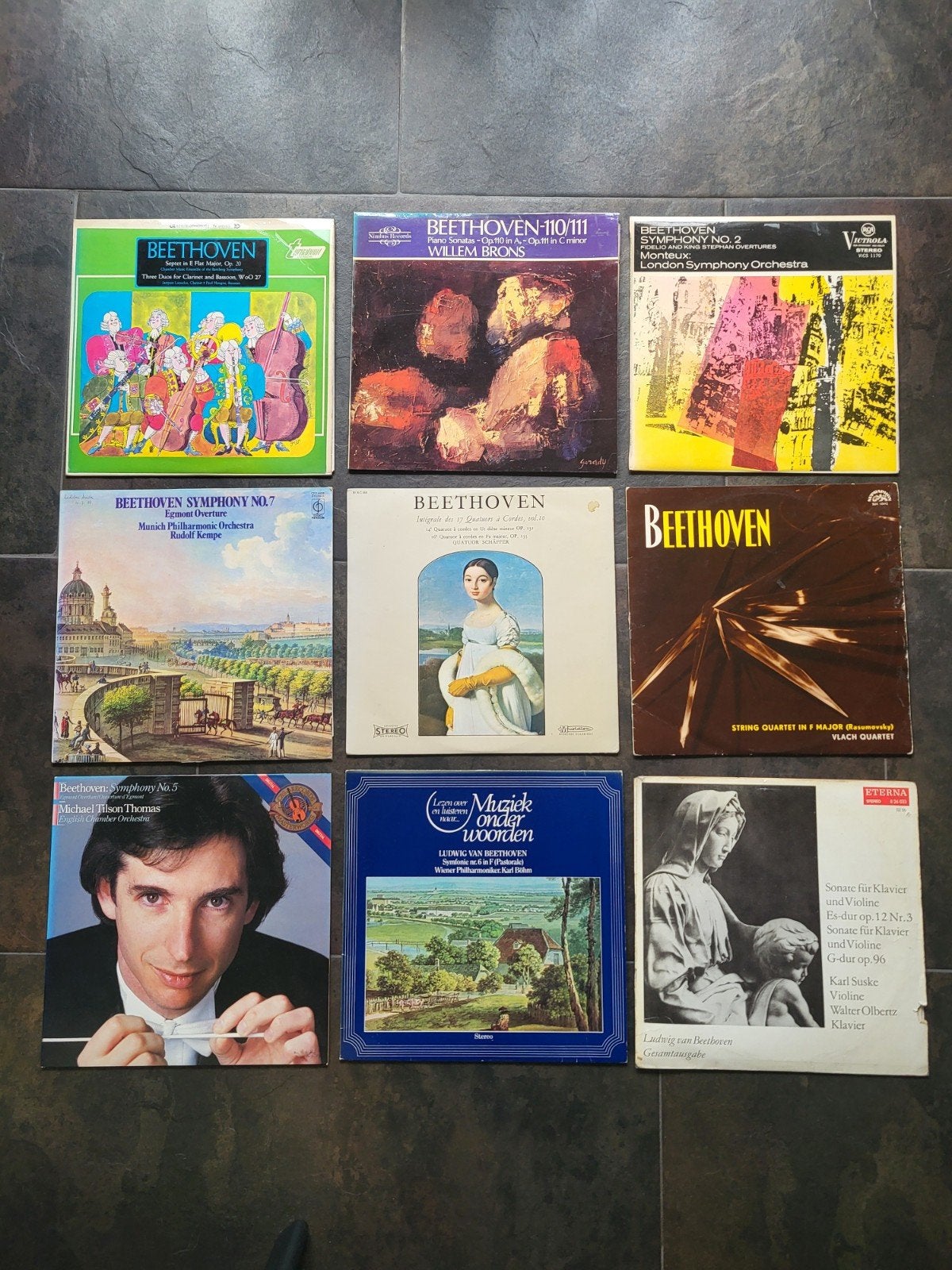 Collectie LP'S Beethoven 9 stuks, LP, Ophalen of Verzenden, Zo goed als nieuw, Fotohoes