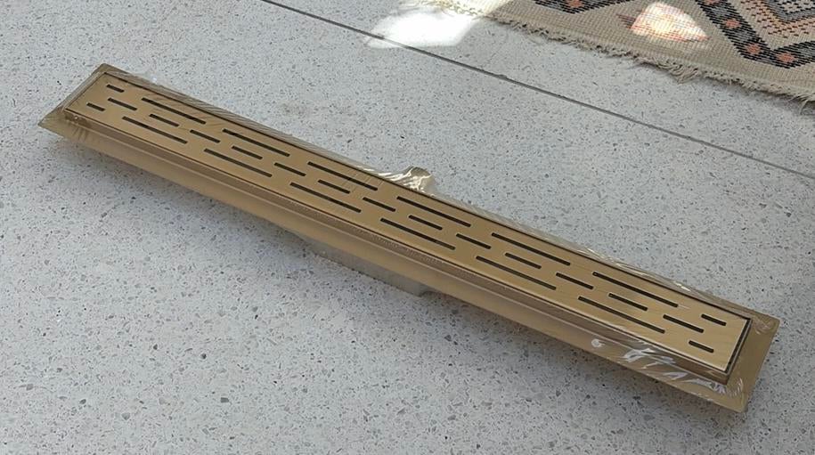 Douchegoot /drain met toebehoren goudkleurig met flens 70 cm, Ophalen of Verzenden, Zo goed als nieuw