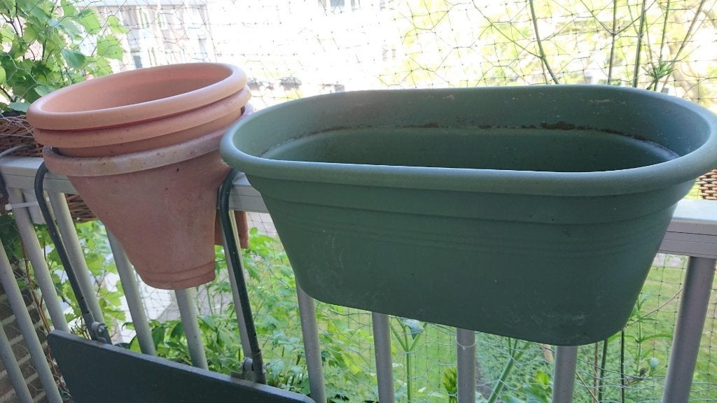Elho plantenbak balkonbakken 3 ronde 1 grote ovale, Kunststof, Minder dan 30 cm, Balkon, Rond