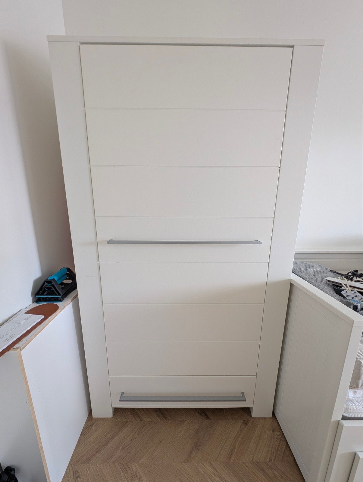 Stevige Witte Kledingkast 100x55x175cm + Handleiding, Huis en Inrichting, Kasten | Kledingkasten, Gebruikt, 100 tot 150 cm, Modern