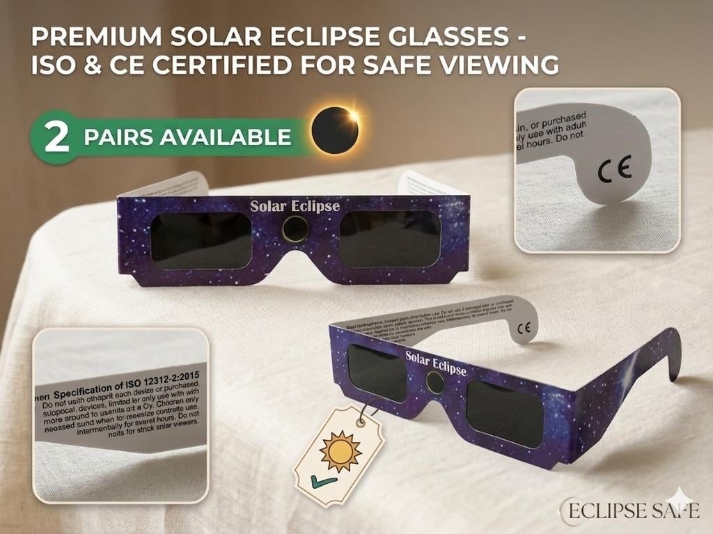 Baader Film Solar Viewer / Eclipse Glasses x2, Overige merken, Zonnebril op sterkte, Zwart, Nieuw