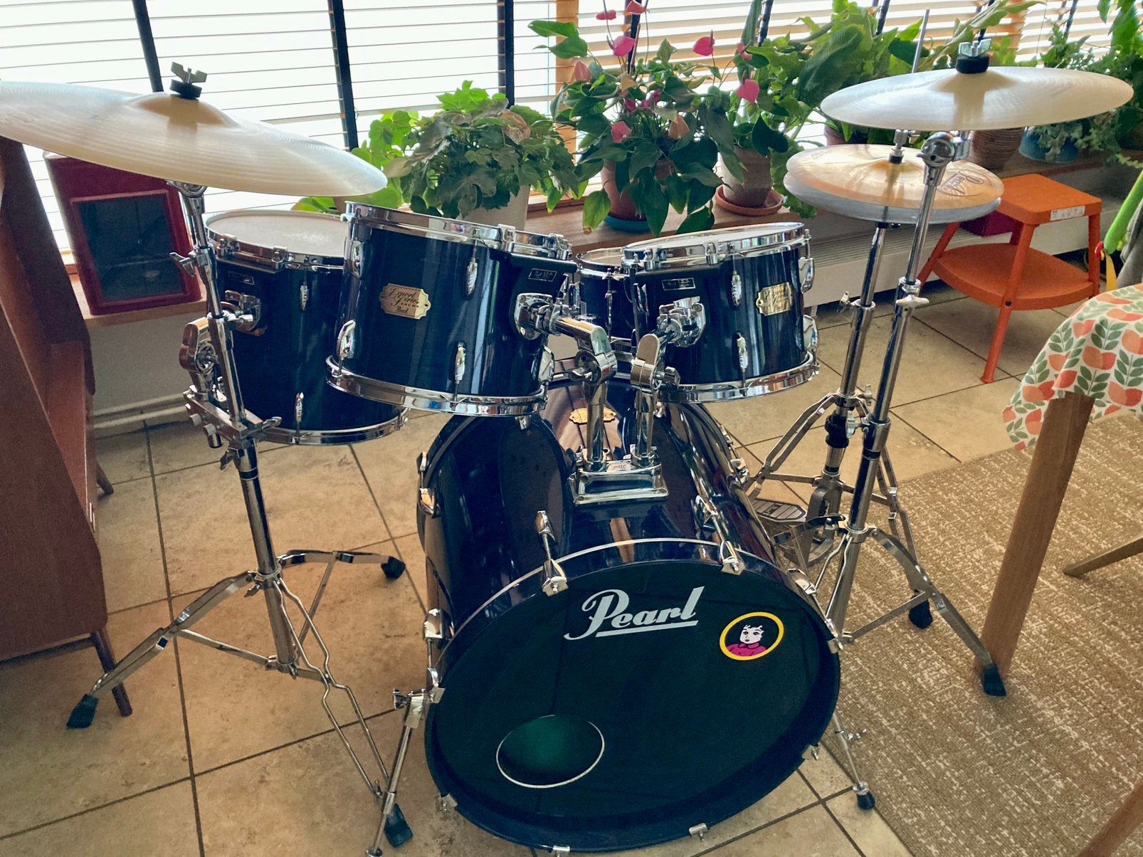 Drumstel: PEARL EXPORT ELX HOOGGLANS GESPOTEN KETELS, Ophalen, Gebruikt, Pearl