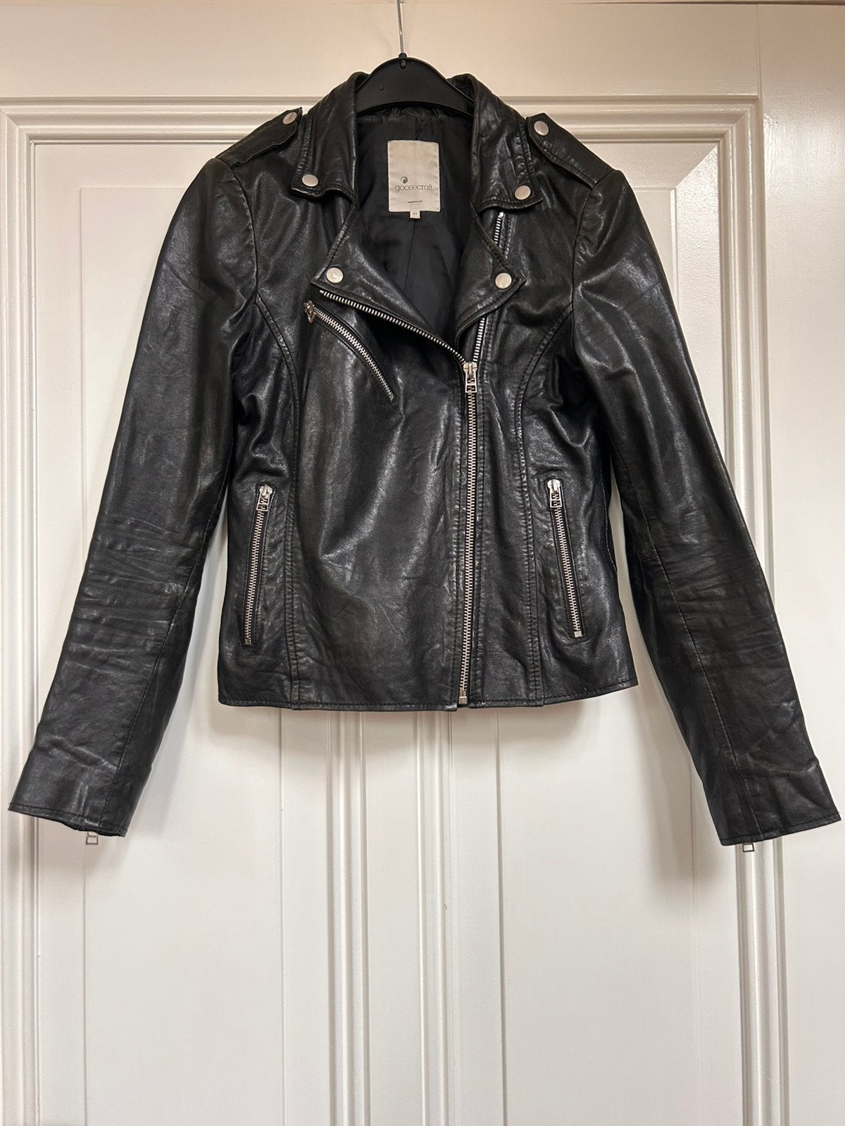Goosecraft zwart leren jasje Julia Biker maat XS, Ophalen of Verzenden, Zo goed als nieuw, Maat 34 (XS) of kleiner, Zwart