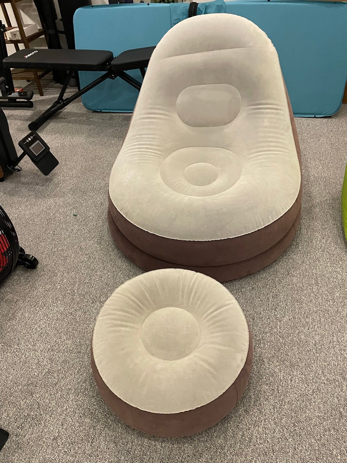 Opblaasbare Lounge Stoel met Voetenbank - izgst, Kunststof, Ophalen of Verzenden, 75 tot 100 cm, Overige vormen