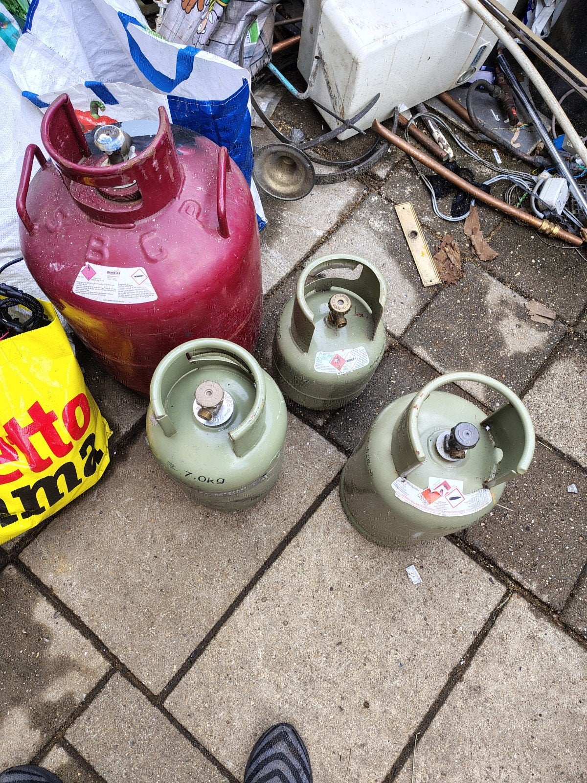 4 x gasfles propaan met inhoud, Caravans en Kamperen, Ophalen, Gebruikt