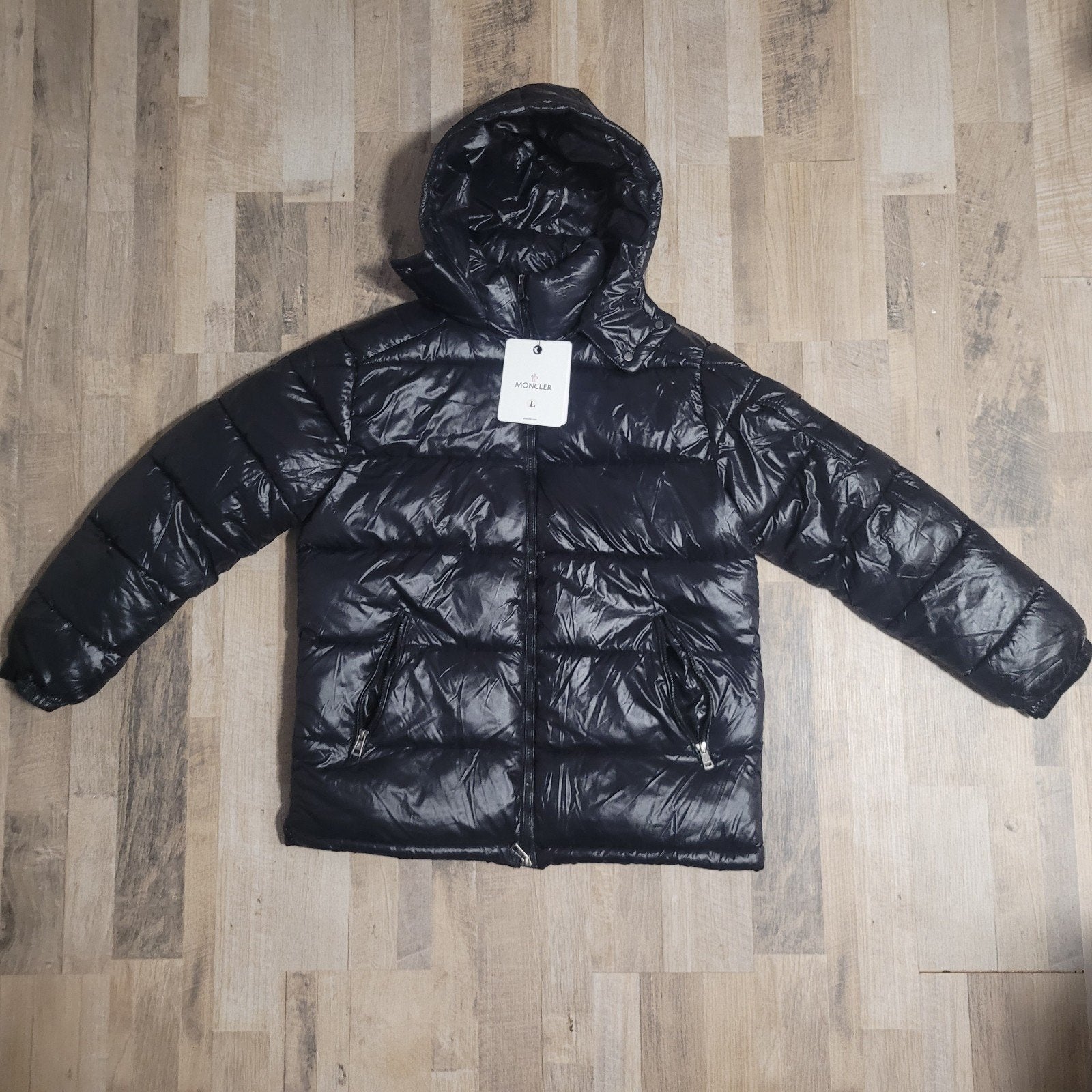 Moncler Puffer Jas Maat L - Zwart, Ophalen of Verzenden, Nieuw, Maat 48/50 (M), Zwart