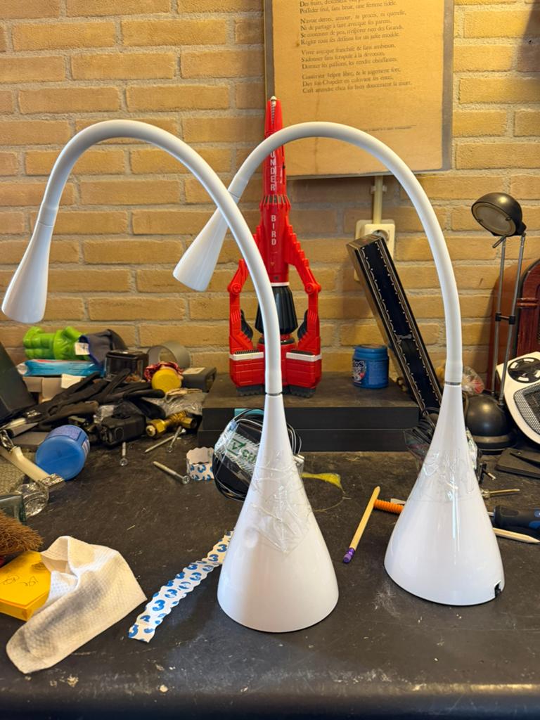 Lucide bureaulampen - Set van 2, Kunststof, 50 tot 75 cm, Lucide, Ophalen of Verzenden