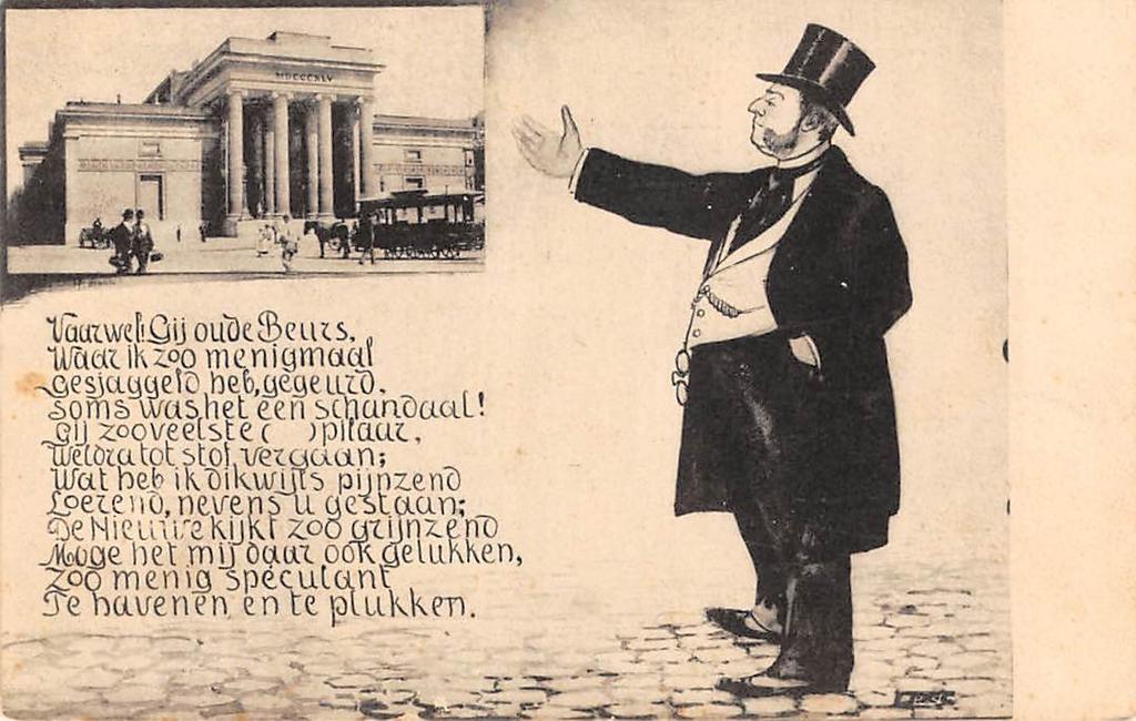 Amsterdam Oude Beurs van Zocher Humor Gedicht, Ophalen of Verzenden, Voor 1920, Ongelopen, Noord-Holland