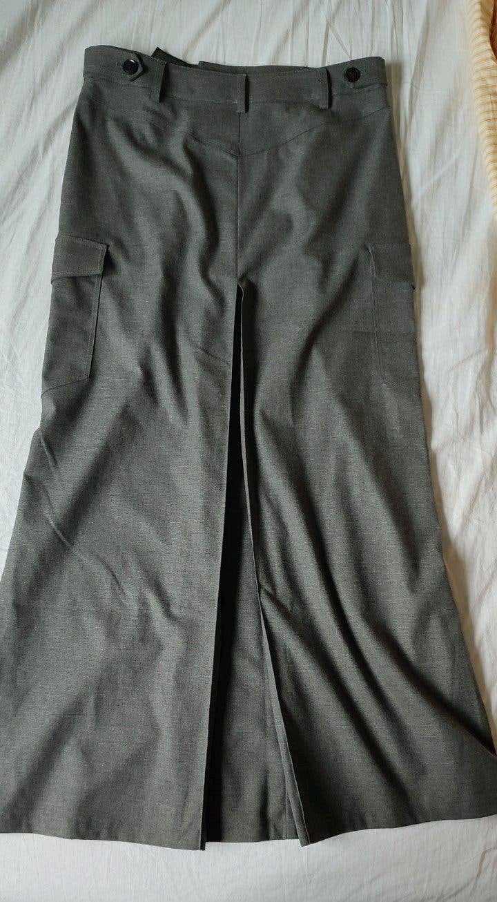 Grijze maxi cargo rok met split, Ophalen of Verzenden, Maat 36 (S), Grijs, Onder de knie