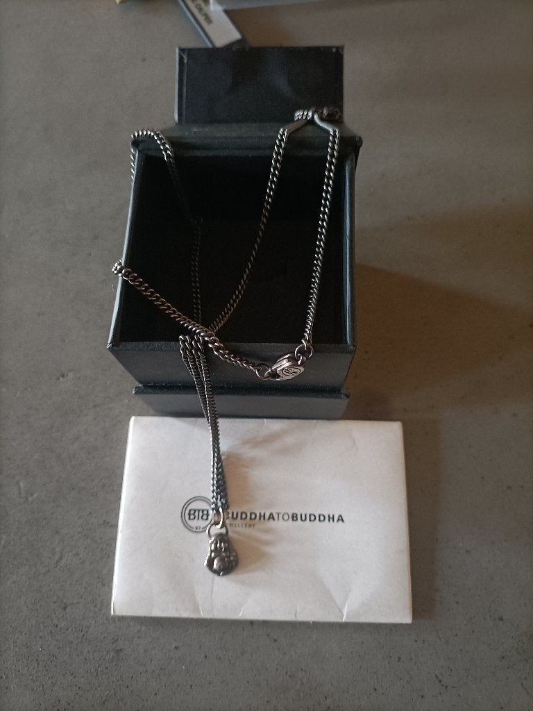 Originele BTB set. Black rhodium ketting (74cm en Buddha, Ophalen of Verzenden, Zo goed als nieuw, Zwart, Zilver