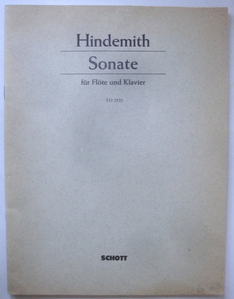Bladmuziek Paul Hindemith Sonate für Flöte und Klavier, Klassiek, Dwarsfluit of Piccolo, Ophalen of Verzenden, Zo goed als nieuw