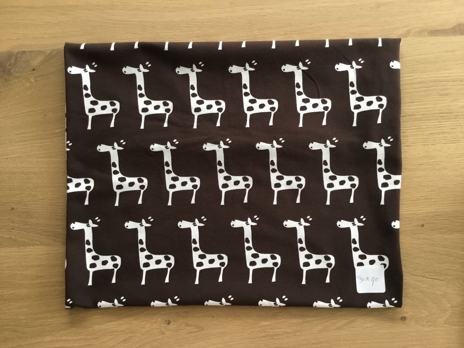 Tricot lap met girafjes fijne baby rib., Ophalen of Verzenden, Nieuw, Katoen