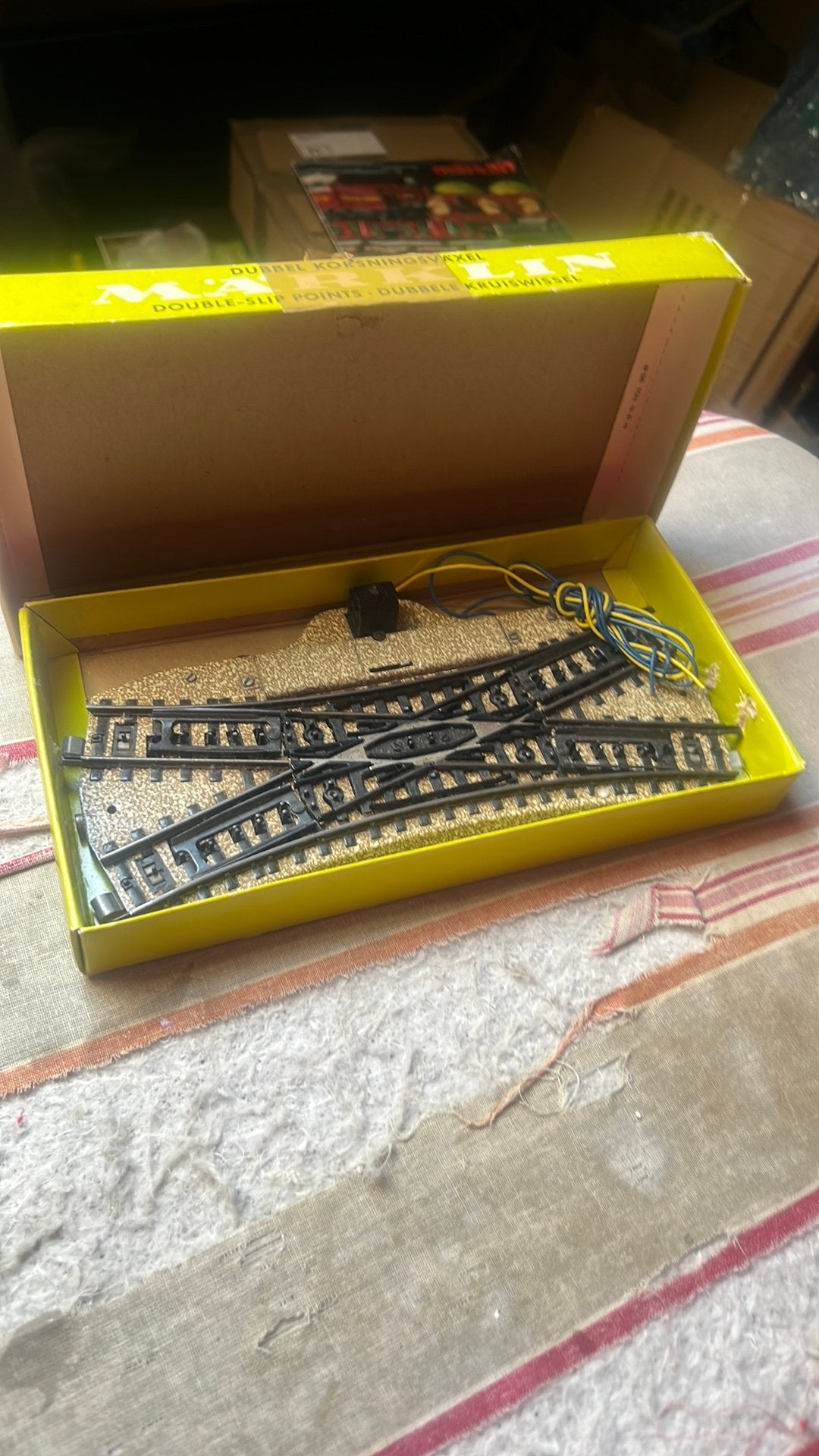 Te koop dubbele kruiswissel van marklin 5128, Wisselstroom, Wagon, Ophalen of Verzenden, Zo goed als nieuw