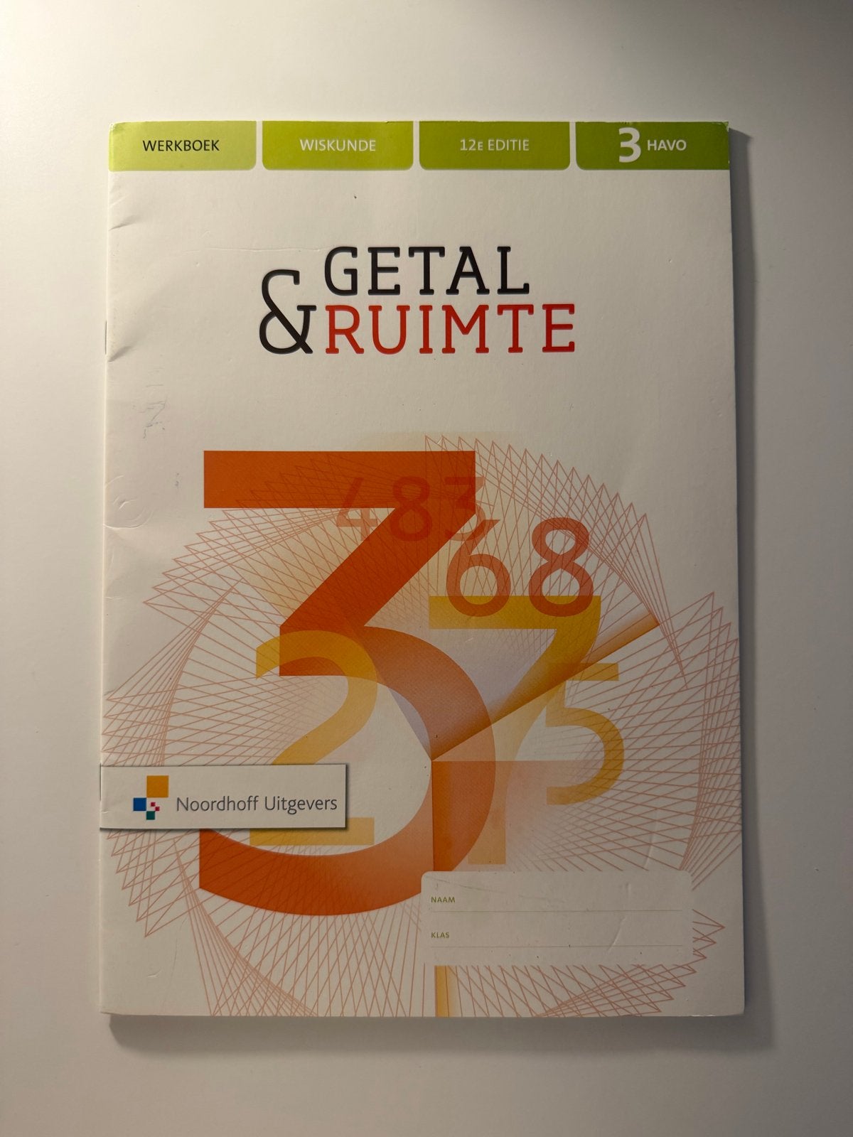 Getal & Ruimte Werkboek Wiskunde 3 HAVO 12e editie, Boeken, Ophalen of Verzenden, Zo goed als nieuw, HAVO, Wiskunde B