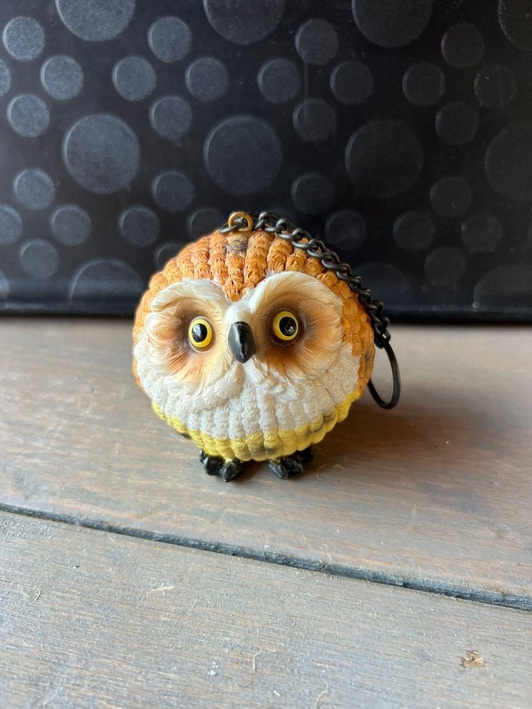 Uil sleutelhanger keychain cadeau/accessoire landelijk, Verzenden, Bruin, Steen/keramiek, Landelijk