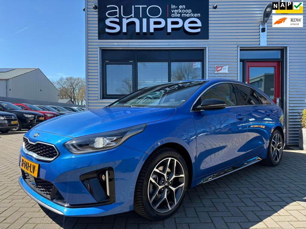 Kia ProCeed 1.0 T-GDI GT-Line -CLIMA-CRUISE-STOEL + STUURWIE, Auto's, Kia, Voorwielaandrijving, Gebruikt, Blauw, Leder en Stof