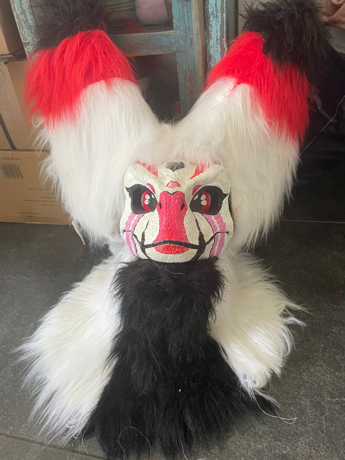 Dino mask furry fursuit, Hobby en Vrije tijd, Kostuums, Theaterbenodigdheden en LARP, Verzenden, Zo goed als nieuw