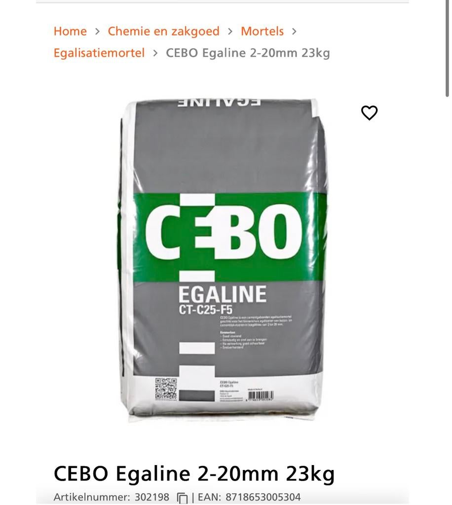 Cebo egaline mortel 2-20mm, Ophalen, Nieuw
