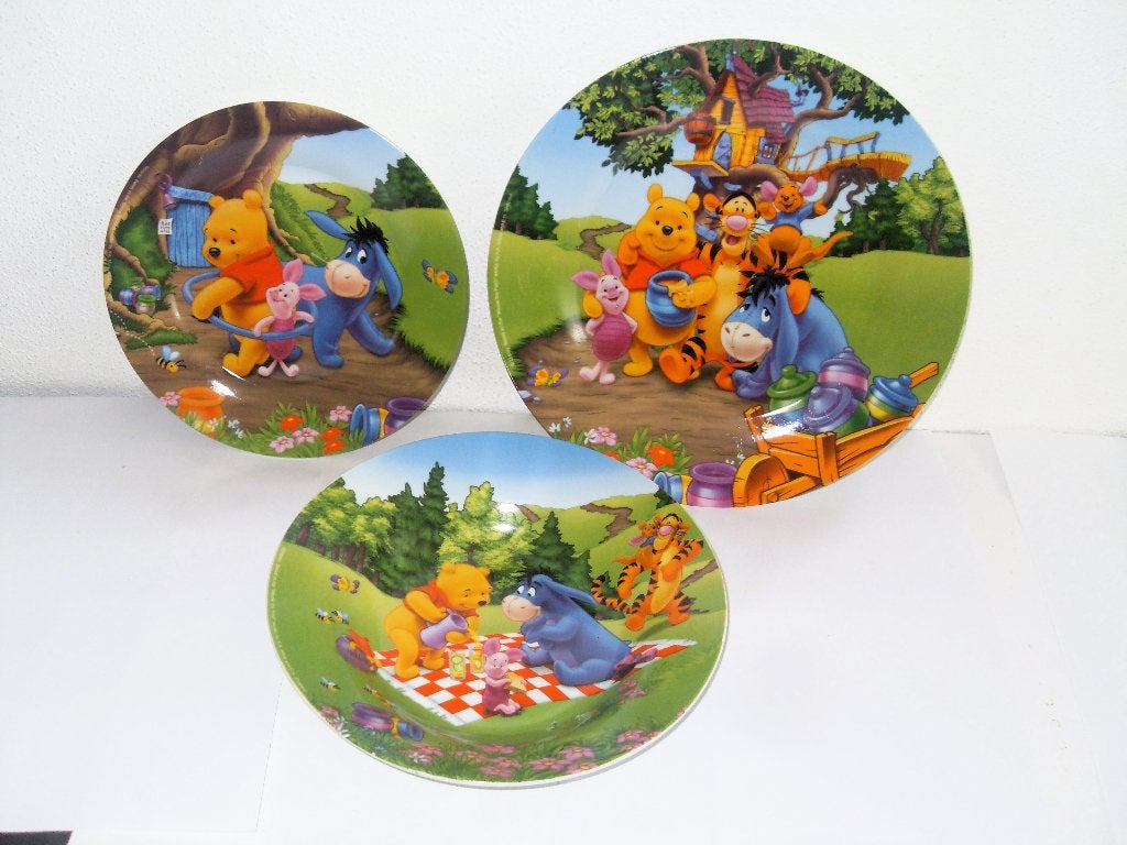 Winnie De Poeh Borden Set Servies Winnie The Poeh Disney, Verzamelen, Ophalen of Verzenden, Winnie de Poeh of vrienden, Zo goed als nieuw