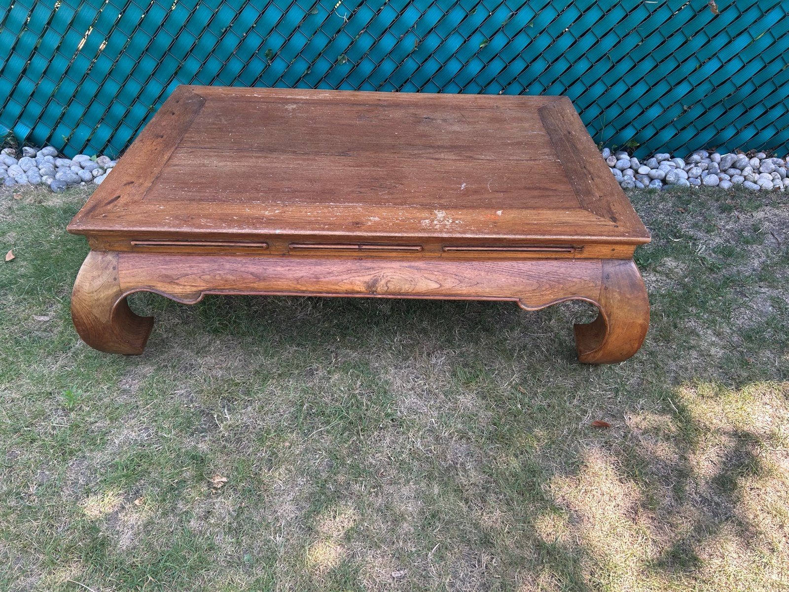Antieke Chinese opium salontafel van massief hout, Ophalen