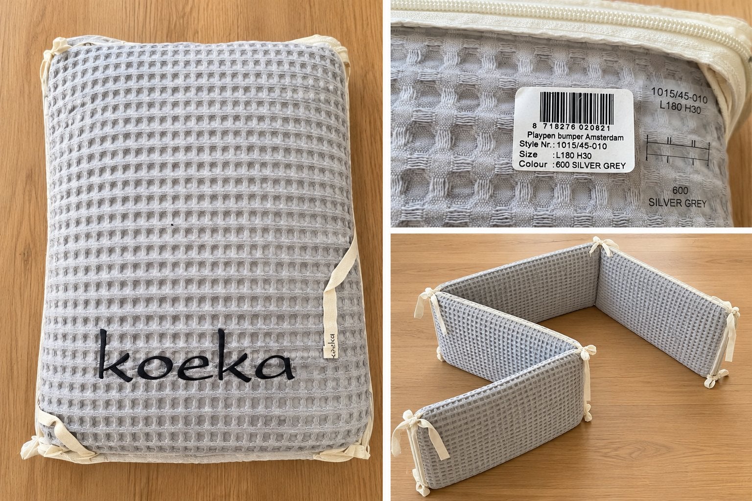 NIEUW – Koeka Amsterdam Boxbumper Silver Grey 180x30 cm, Ophalen of Verzenden, Nieuw