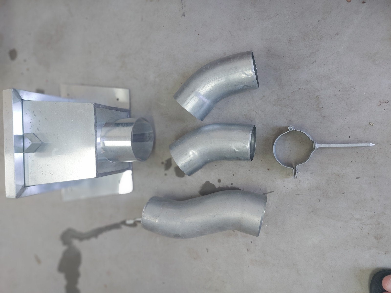 vergaarbak 100mm  inclusief bochten en klem, Doe-het-zelf en Verbouw, Ophalen of Verzenden, Nieuw