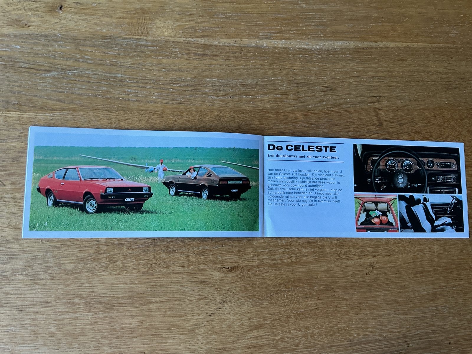 Mitsubishi Celeste folder 1981 modellen - Gebo Auto B.V., Ophalen of Verzenden, Zo goed als nieuw, Mitsubishi