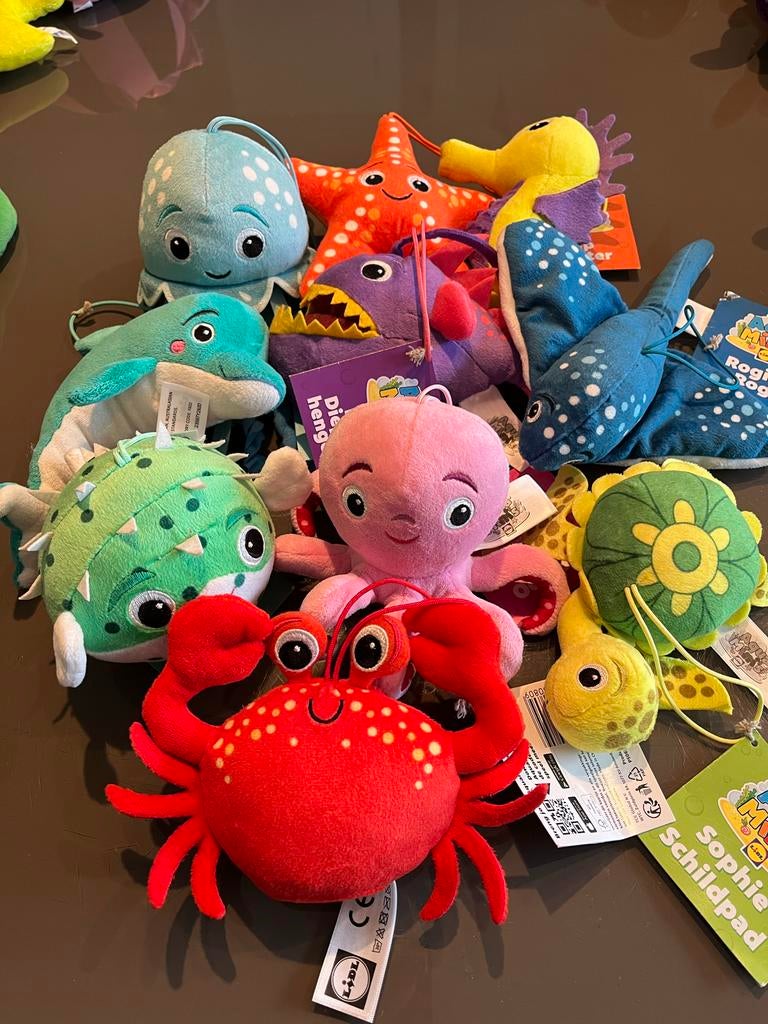 Complete set Aqua mini’s knuffels - 10 stuks, Lidl, Overige karakters, Overige typen, Ophalen of Verzenden