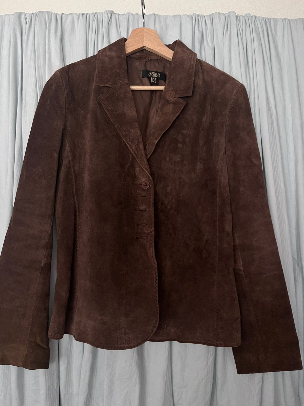 Mooie bruine suede leten colbertjasje maat 38 Merk Arma, Kleding | Dames, Ophalen of Verzenden, Zo goed als nieuw, Maat 38/40 (M)