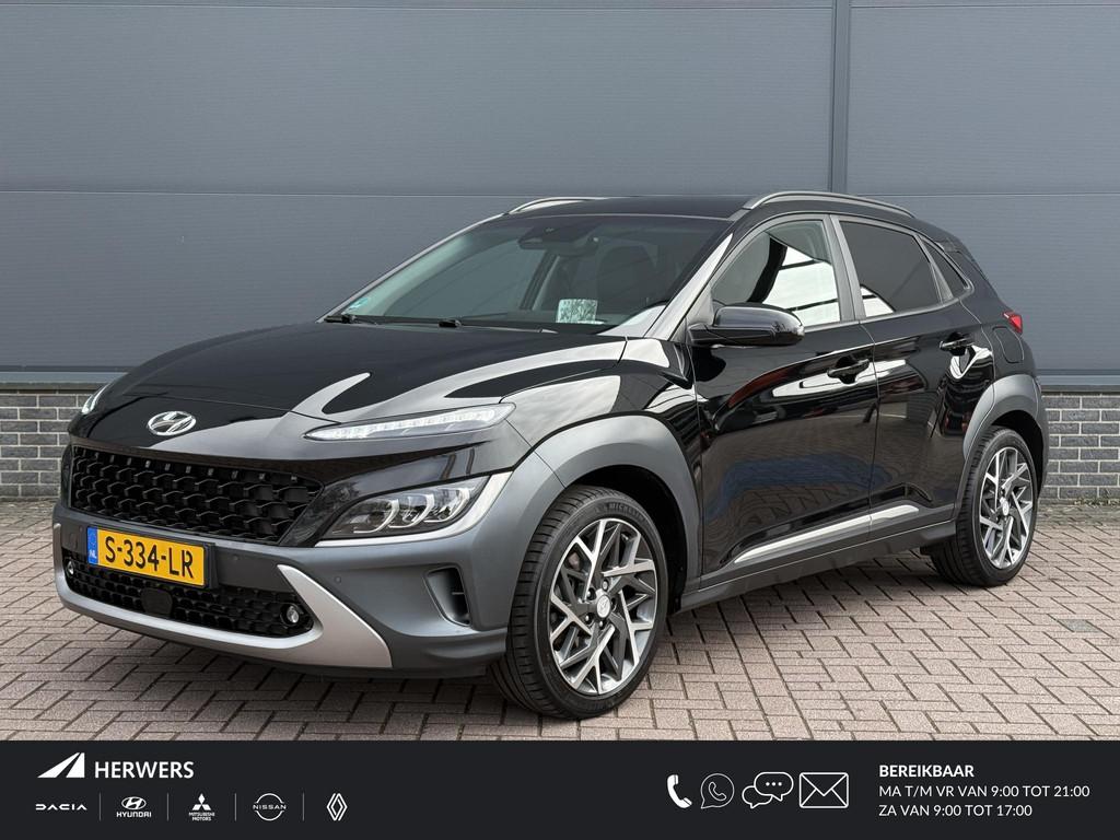 Hyundai Kona 1.6 GDI HEV Premium / Dealer Onderhouden / Trek, Auto's, Hyundai, 2 kWh, Zwart, Origineel Nederlands, SUV of Terreinwagen