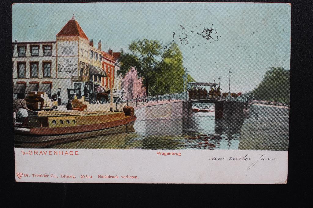 1903 ANSICHTKAART DEN HAAG WAGENBRUG PAARDENTRAM HOTEL GEL., Ophalen of Verzenden, Voor 1920, Gelopen, Zuid-Holland
