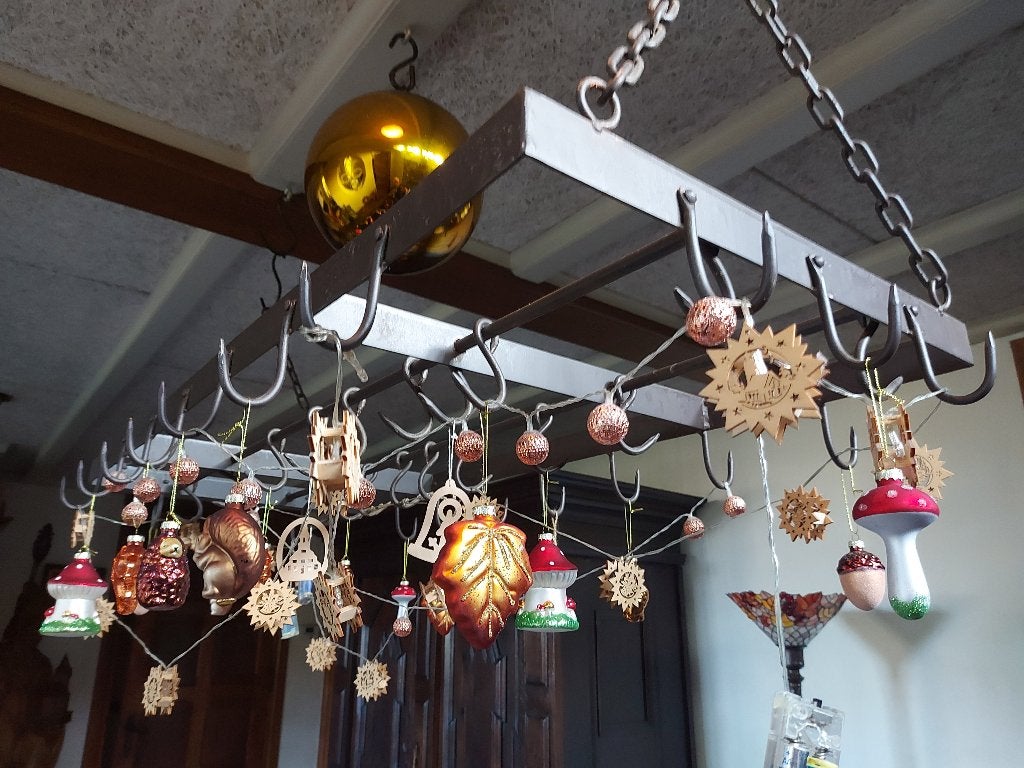 Robuust metalen rek met haken voor keuken of decoratie kerst, Ophalen