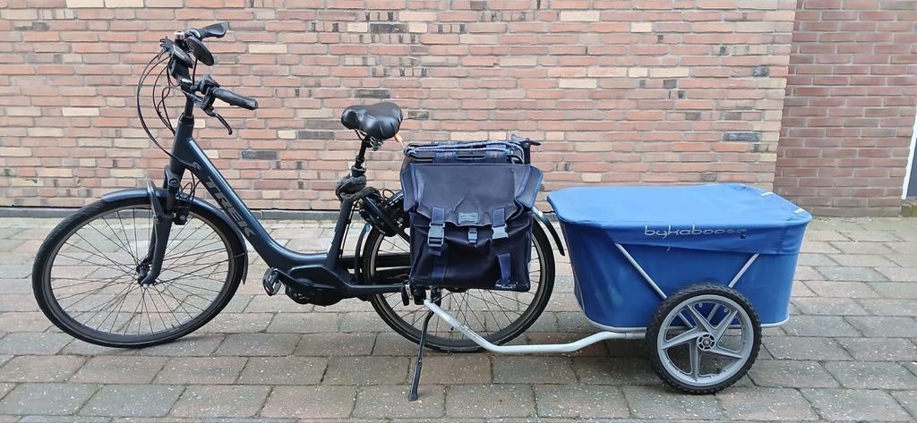 Bykaboose fietskar blauw  ruime boodschappenkar goede staat, Ophalen, Gebruikt, 80 kg of meer