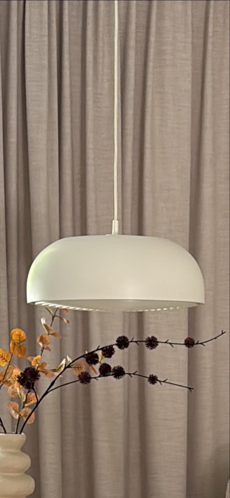IKEA NYMANE Hanglamp Wit 40 cm, Ophalen, Zo goed als nieuw, Metaal, E27 (groot)