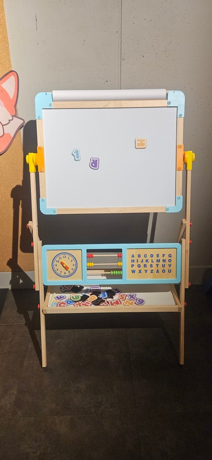 Houten Tekenbord met Whiteboard, Schoolbord en Telraam, Ophalen of Verzenden, Zo goed als nieuw, Jongen of Meisje