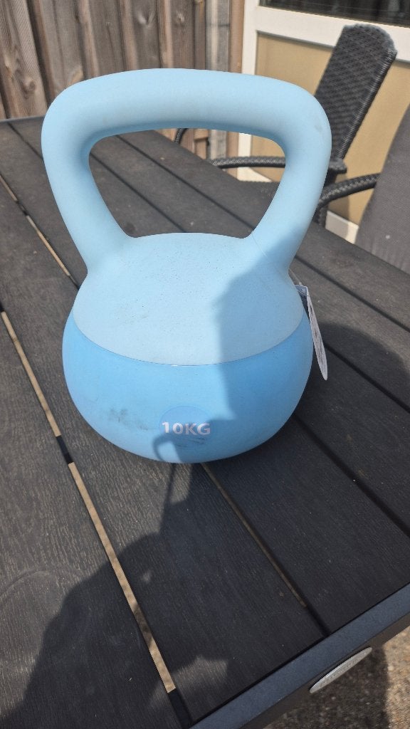 kettlebell 10kg blauw, Ophalen, Zo goed als nieuw, Kettlebell