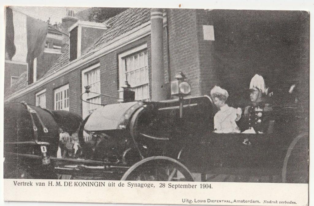 Wilhelmina en Hendrik vertrek synagoge 1904 ansichtkaart, Verzenden, Voor 1920, Ongelopen, Zuid-Holland