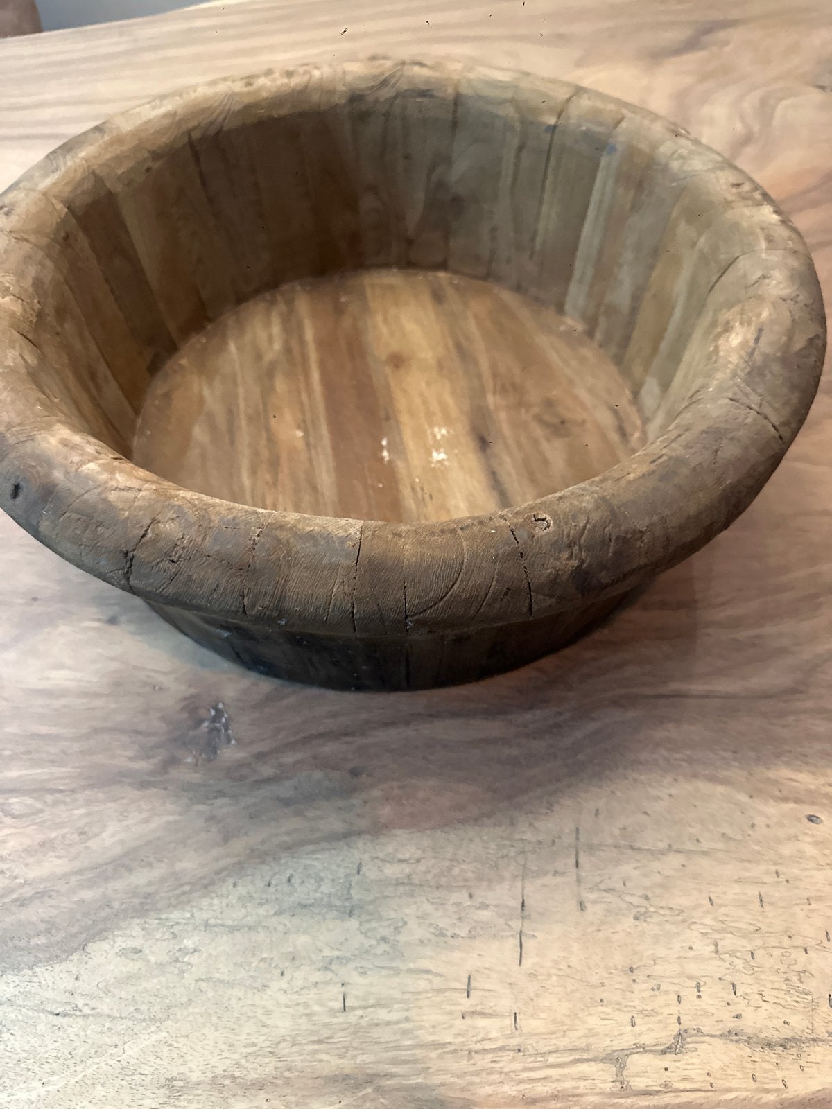 Rustieke houten schaal - Decoratieve kom, Antiek en Kunst, Ophalen