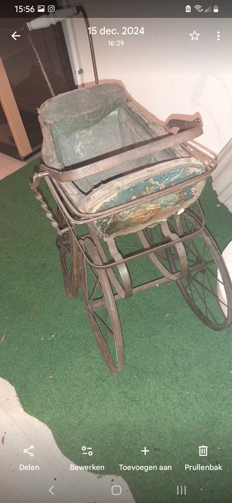 Antiek poppen wagen 1887, Ophalen of Verzenden, Pop