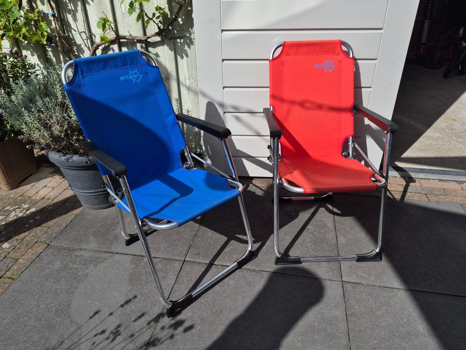 2x Opvouwbare Campingstoelen KIND - Rood & Blauw Bo Camp, Ophalen, Gebruikt, Campingstoel