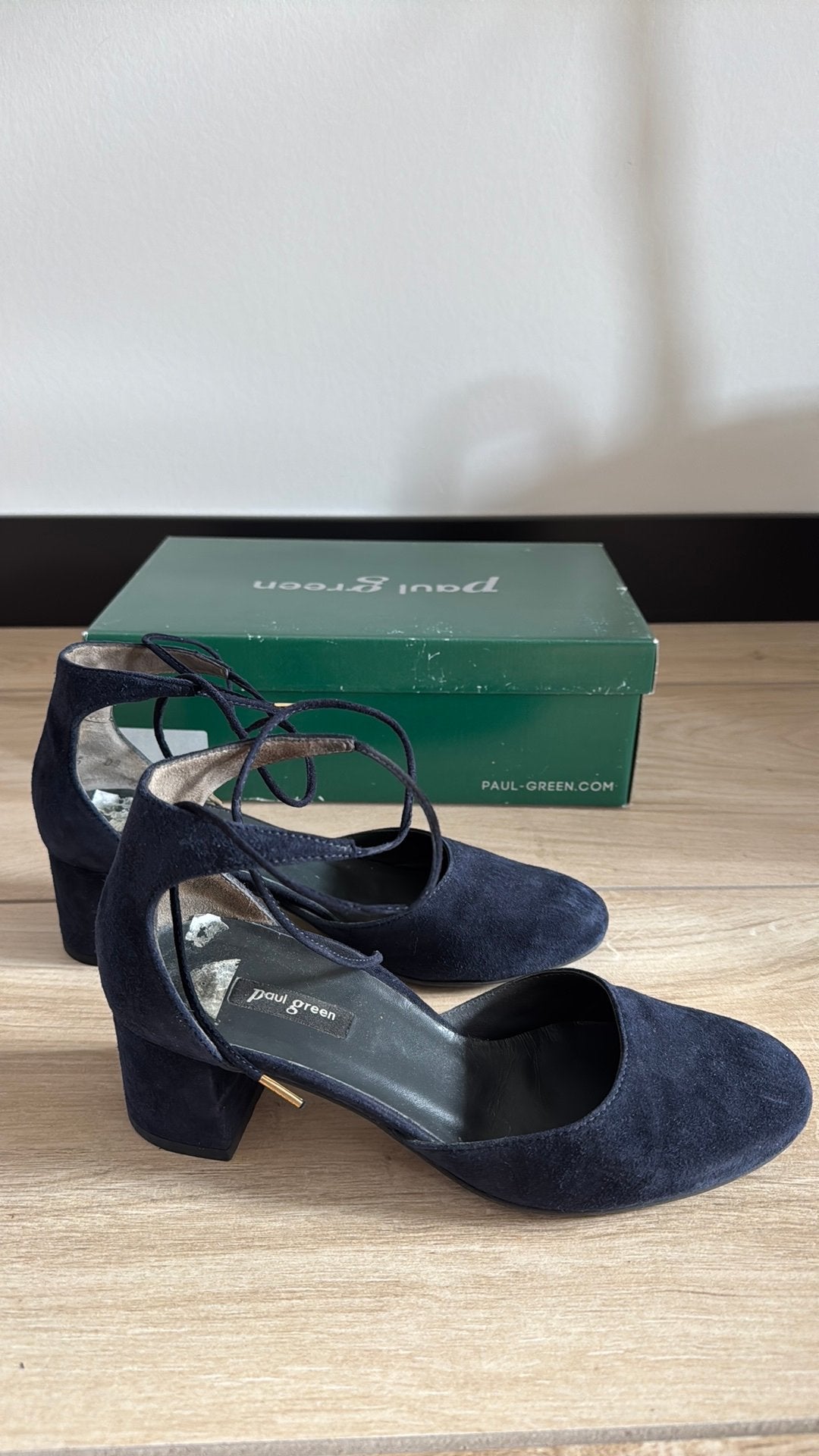 Suede blauwe hakschoenen / pumps Paul green maat 4,5 / 37,5, Kleding | Dames, Schoenen, Ophalen of Verzenden, Zo goed als nieuw