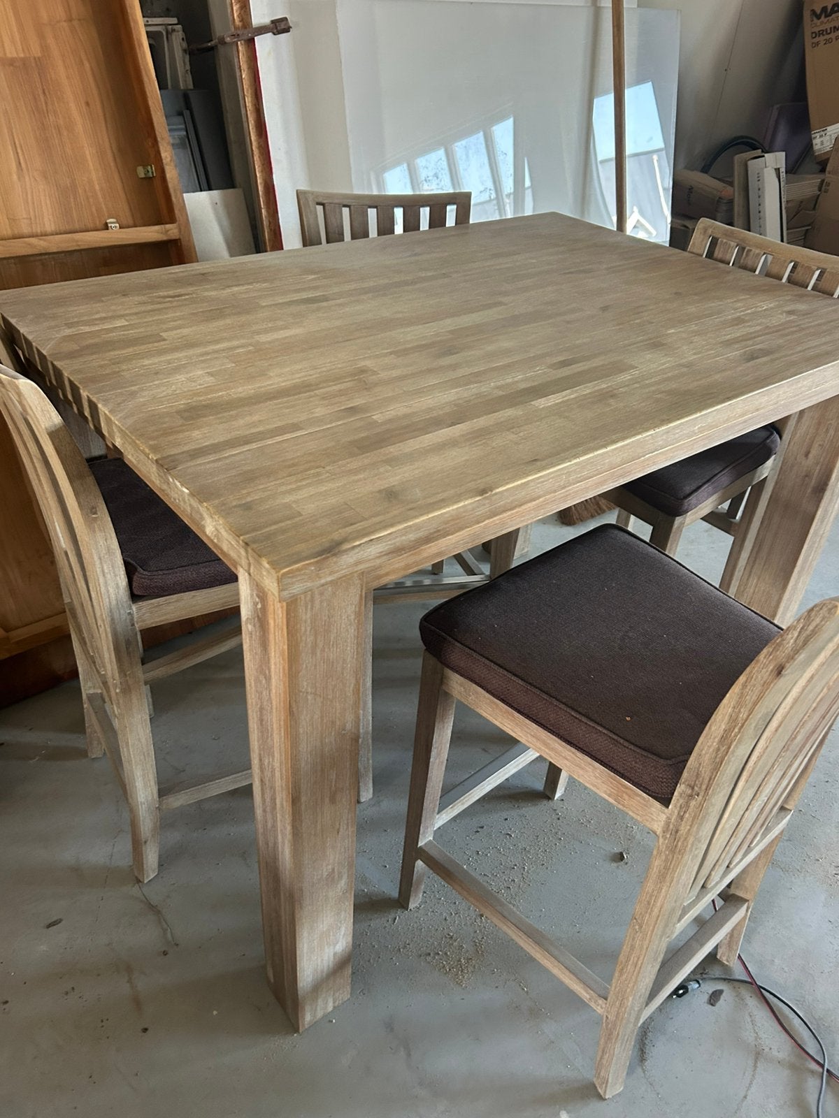 Nette teakhouten bar tafel, Huis en Inrichting, Tafels | Eettafels, Ophalen, Zo goed als nieuw, Rechthoekig, 50 tot 100 cm