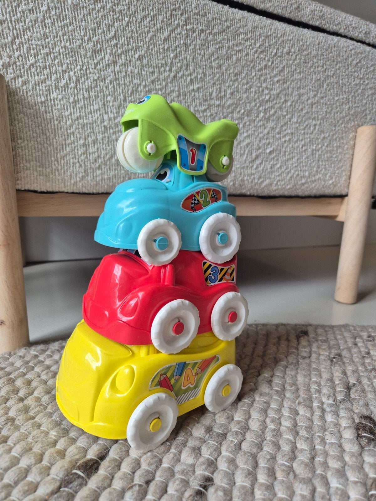 Clementoni Baby Stapelbare Auto's - Stapel en Speel, Ophalen of Verzenden, Zo goed als nieuw, Auto, Met wieltjes