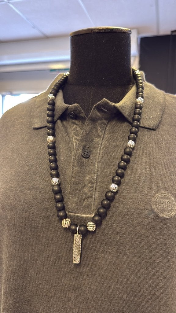 BUDDHA TO BUDDHA KETTING 188 SPIRIT BEAD ONYX MATT € 649,00, Ophalen of Verzenden, Nieuw, Zwart, Zilver