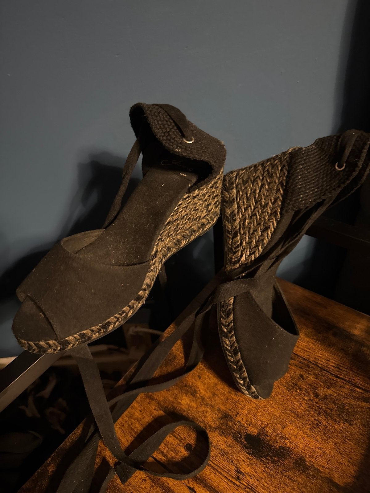 Nieuwe zwarte espadrilles met hak, Kleding | Dames, Ophalen of Verzenden, Nieuw, Zwart, Espadrilles of Moccasins