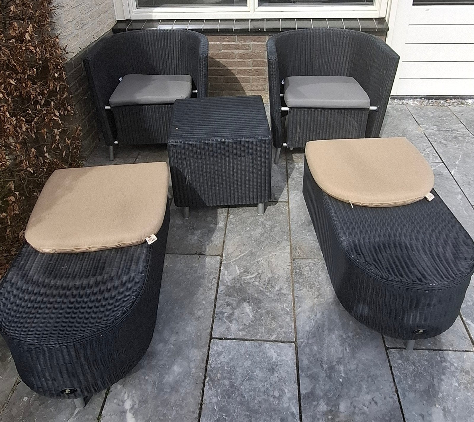 Borek loungeset, Gebruikt, Loungeset, Wicker, Ophalen